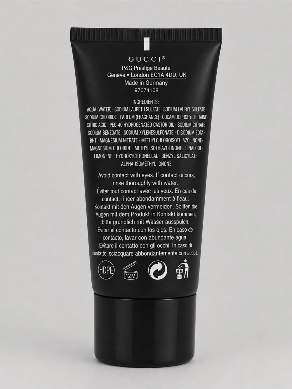 Gucci Black Men's Tube Grooming Shampoo
